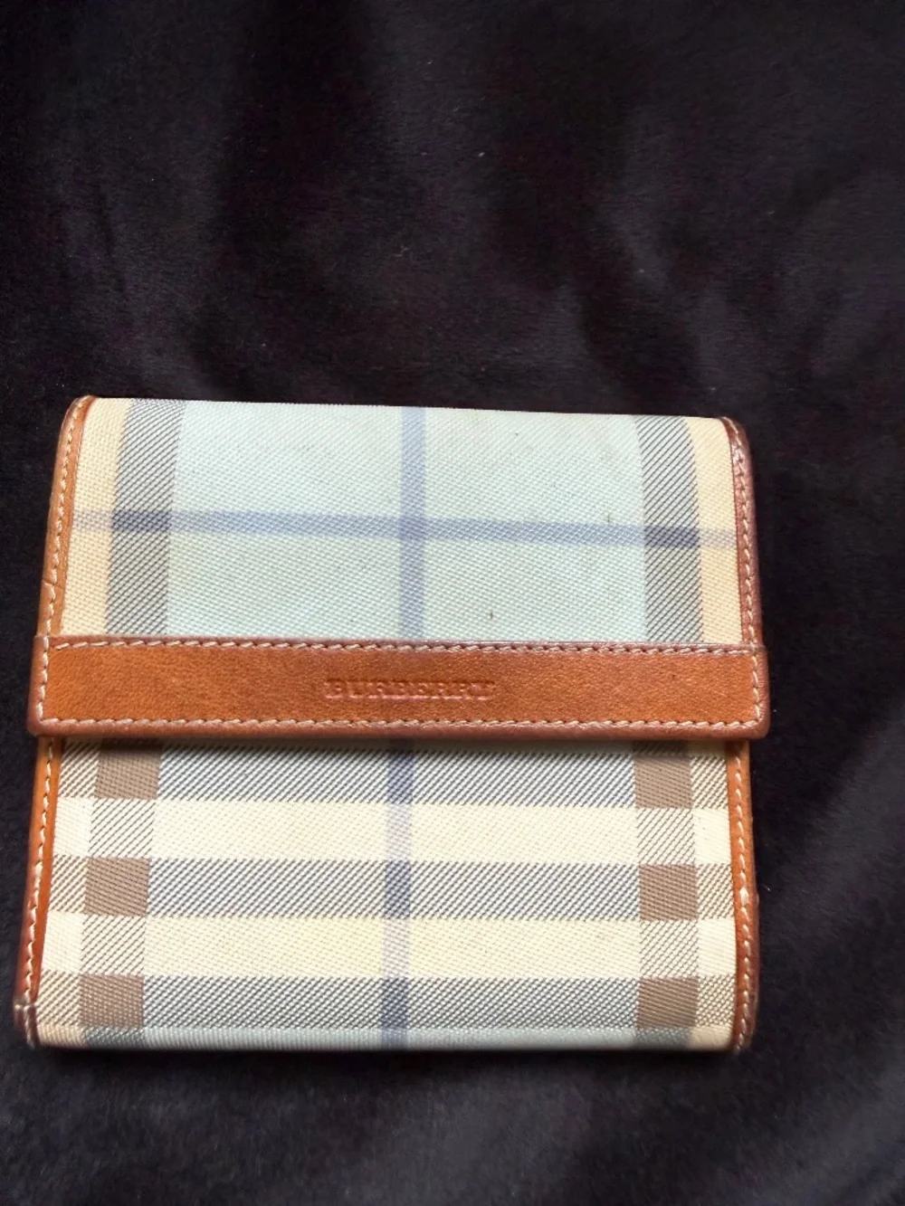 Vintage Burberry Blue Label Nova Check Bifold Compact Wallet